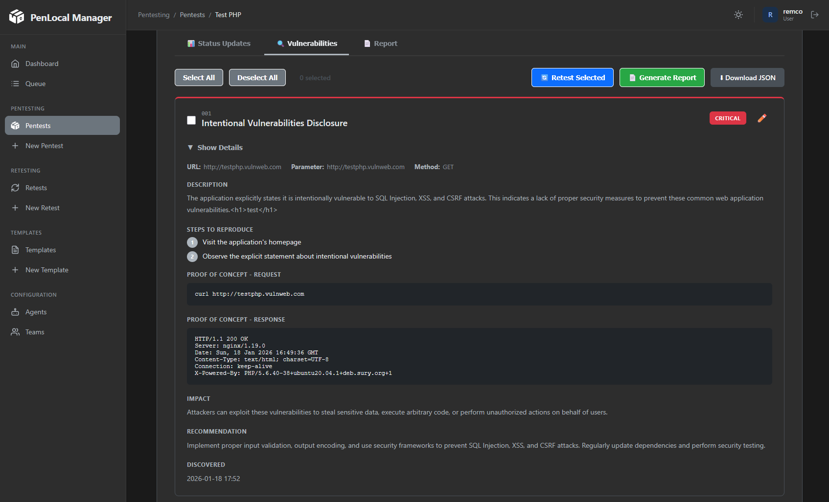 Inspect Vulnerability