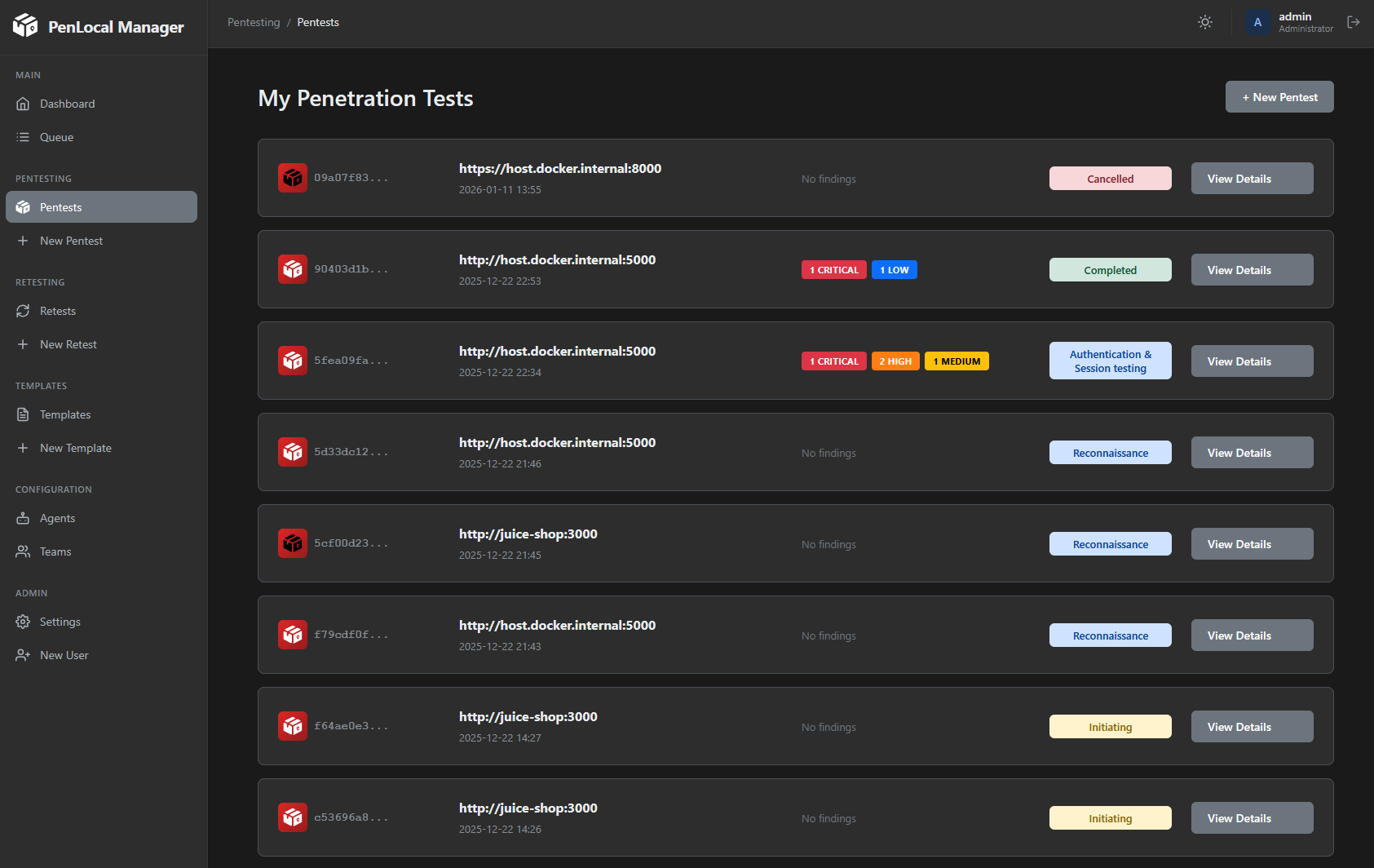 Pentest List Overview